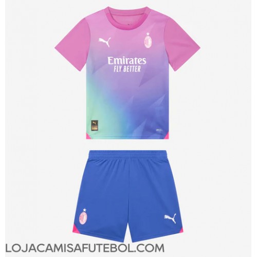 Camisa de Futebol AC Milan Equipamento Alternativo Infantil 2023-24 Manga Curta (+ Calças curtas)
